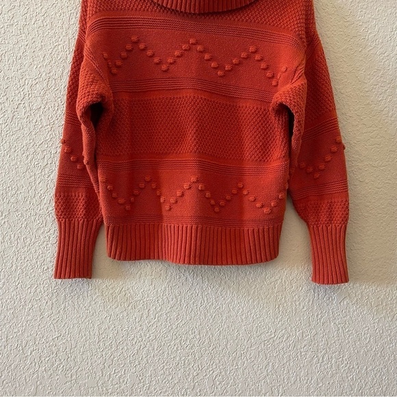 Frye And Co Sweater Chunky Knit Pullover Cowl Neck Casual Rust Orange Small - Picture 5 of 8